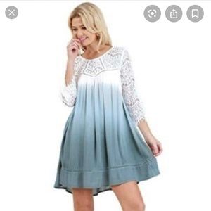 Blue ombré boho dress